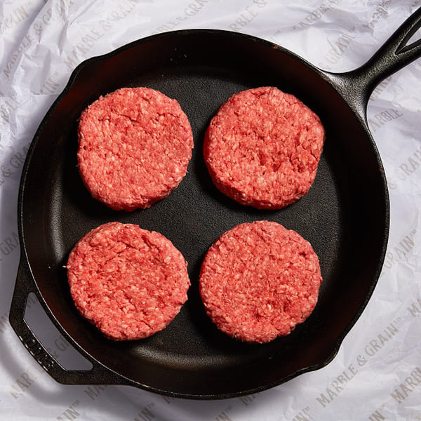 Marble & Grain Beef Burger Patties, 1/2 lb | 4 pcs x 1 | 2 lbs