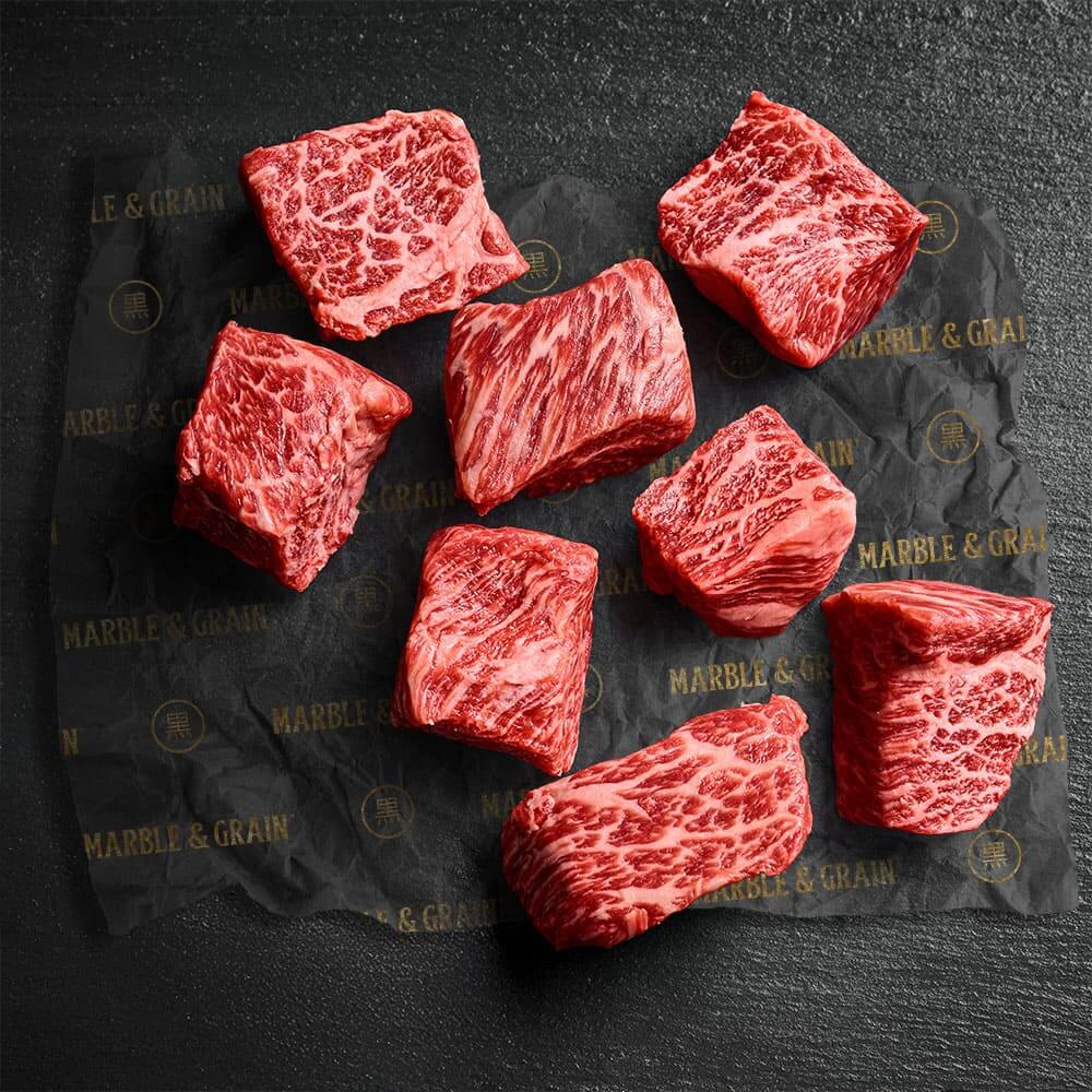Marble & Grain Wagyu Beef Reserve Denver Cubes | 1 pkg x 2 | 1.75 - 2.25 lbs